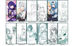 Rule 34 | 6+girls, absurdres, aepuru arts, aether (genshin impact), aether (guilin) (genshin impact), ayaka (genshin impact), baby carry, beidou (genshin impact), book, breasts, cannon, carrying, chibi, chinese clothes, cup, eula (genshin impact), father and daughter, feeding, genshin impact, habit, hair ornament, highres, if they mated, japanese clothes, jean (genshin impact), kujou sara, large breasts, lisa (genshin impact), mask, mask on head, monochrome, mother and daughter, multiple girls, ningguang (genshin impact), princess carry, raiden shogun, rosaria (genshin impact), shenhe (genshin impact), sitting, sitting on lap, sitting on person, teacup, yelan (genshin impact), ying&#039;er (genshin impact)