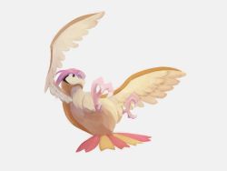 Rule 34 | bird, black eyes, bright pupils, closed mouth, creatures (company), full body, game freak, gen 1 pokemon, highres, nintendo, no humans, pidgeotto, pn (ltpn 257), pokemon, pokemon (creature), simple background, solo, talons, white background