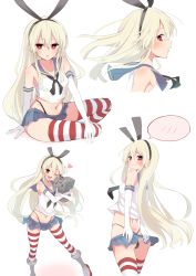 Rule 34 | 10s, 1girl, alternate eye color, black panties, blonde hair, breasts, cure slum, elbow gloves, gloves, heart, highleg, highleg panties, highres, hug, kantai collection, long hair, looking at viewer, panties, personification, red eyes, rensouhou-chan, shimakaze (kancolle), skirt, small breasts, solo, spoken blush, striped clothes, striped thighhighs, thighhighs, thong, underwear, | |