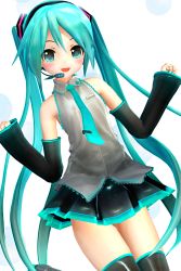 Rule 34 | 1girl, 3d, aqua hair, aqua necktie, black skirt, blush, boots, breasts, closed eyes, detached sleeves, hatsune miku, headset, highres, long hair, looking at viewer, medium breasts, mikumikudance (medium), necktie, petals, shadow, siva1270, skirt, smile, solo, thigh boots, thighhighs, tiptoes, twintails, very long hair, vocaloid