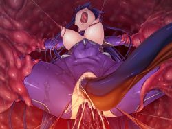 Rule 34 | 1girl, ahegao, akiyama rinko, anal, black lilith, blue hair, breasts, censored, closed eyes, covered erect nipples, cum, cum in pussy, double penetration, fucked silly, game cg, intestine bulge, multiple penetration, orgasm, ponytail, pussy, saliva, screaming, stomach bulge, sweat, taimanin (series), taimanin yukikaze, tentacle pit, tentacles
