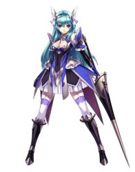 Rule 34 | 1girl, agarest senki (series), agarest senki 2, aqua hair, armor, armored dress, boots, circlet, dress, frills, full body, gloves, head wings, hirano katsuyuki, knee boots, long hair, official art, polearm, purple eyes, solo, spear, thigh strap, thighhighs, thighhighs under boots, transparent background, victoria (agarest senki), weapon, white background, white thighhighs, wings