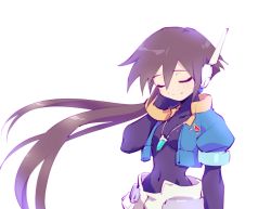 Rule 34 | 1girl, aile (mega man zx), blue jacket, bodysuit, bracelet, breasts, brown hair, closed eyes, closed mouth, covered navel, cropped jacket, female focus, hair between eyes, jacket, jewelry, kon (kin219), layered sleeves, long hair, long sleeves, mega man (series), mega man zx, mega man zx advent, necklace, pantyhose, pantyhose under shorts, pendant, ponytail, puffy short sleeves, puffy sleeves, robot ears, short over long sleeves, short sleeves, shorts, sidelocks, simple background, smile, solo, spandex, white background