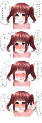 Rule 34 | 10s, 1girl, blush, brown eyes, brown hair, comic, highres, idolmaster, idolmaster cinderella girls, ogata chieri, open mouth, short hair, solo, translation request, twintails, yumeno (rubbercup)
