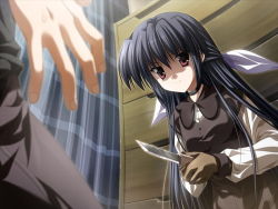 Rule 34 | 1boy, 1girl, amamiya yuuko, black hair, ef (visual novel), game cg, knife, nanao naru, tagme, yandere