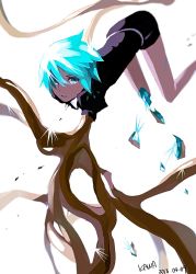 Rule 34 | 1other, amputee, androgynous, artist name, blue eyes, blue hair, broken, dated, gem uniform (houseki no kuni), gold, golden arms, hair over one eye, highres, houseki no kuni, looking at viewer, missing limb, phosphophyllite, short hair, solo, sparkle, spoilers