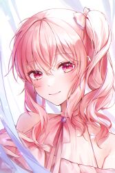 Rule 34 | 1other, 25-ji nightcord de. (project sekai), absurdres, akiyama mizuki, bare shoulders, blush, bow, closed mouth, collared dress, dress, hair bow, hair ornament, highres, long hair, looking at viewer, one side up, pink dress, pink eyes, pink hair, project sekai, sidelocks, smile, upper body, wavy hair, youwon0417