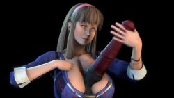 Rule 34 | 1girl, 20s, 3d, animated, black background, blue eyes, blue sweater, bracelet, breasts, brown hair, cleavage, cleavage reach, collarbone, dead or alive, dildo, female focus, hairband, hitomi (doa), humor, jewelry, large breasts, long sleeves, looping animation, lordaardvark, plaid, plaid sweater, reaching, sex toy, simple background, solo, source filmmaker (medium), standing, sweater, tagme, tecmo, upper body, video, watch