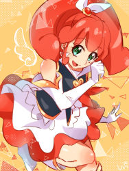 Rule 34 | blush, cure mirage, dress, green eyes, happinesscharge precure!, highres, long hair, magical girl, precure, queen mirage, red hair, twintails