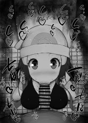 Rule 34 | 1boy, 1girl, alternate breast size, bar censor, beanie, blush, breasts, censored, clothed female nude male, creatures (company), dawn (pokemon), dot nose, erection, eyelashes, fellatio, floor, from above, game freak, greyscale, hair ornament, hairclip, hat, hetero, kurotama, large breasts, large penis, lips, long hair, looking at viewer, looking up, monochrome, nintendo, nude, oral, penis, pokemon, pokemon dppt, pov, saliva, scarf, shiny skin, shirt, skirt, sleeveless, sleeveless shirt, solo focus, squatting, sweat, thick lips, wall