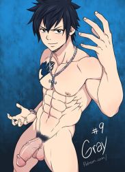Rule 34 | 1boy, fairy tail, gray fullbuster, ichan, male focus, nude, penis, uncensored, yaoi