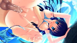 Rule 34 | 1girl, barefoot, black hair, blue eyes, grabbing another&#039;s breast, breasts, censored, cum, cum in pussy, feet, game cg, grabbing, long hair, magical marriage lunatics!!, mitsu no tama yori hime, moonstone, navel, nipples, nude, open mouth, panties, panty pull, penis, pussy, sex, soles, toes, underwear, vaginal, yamakaze ran