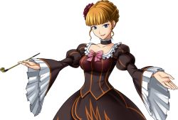 Rule 34 | 1girl, beatrice (umineko), blue eyes, highres, looking at viewer, outstretched arms, smoking pipe, solo, spread arms, tagme, transparent background, umineko no naku koro ni