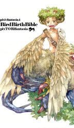 Rule 34 | androgynous, bad id, bad pixiv id, claws, fantasy, gender request, harpy, harpy boy, horns, ina (gonsora), male focus, monster boy, monster girl, original, pixiv fantasia, pixiv fantasia 4, solo, wings