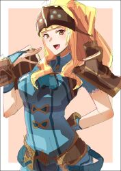 Rule 34 | 1girl, absurdres, blonde hair, clair (fire emblem), female focus, fire emblem, fire emblem echoes: shadows of valentia, fire emblem gaiden, helmet, highres, looking at viewer, nintendo, ponytail, sketch, sketch lanza, smile, solo, tagme, to (tototo tk), wide hips