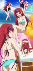 Rule 34 | 10s, 1girl, :d, absurdres, ass, back, barefoot, bikini, black one-piece swimsuit, blue bikini, bracelet, breasts, cleavage, day, front-tie bikini top, front-tie top, gotanda ran, highres, holding, holding swim ring, infinite stratos, innertube, jewelry, knees together feet apart, long hair, long legs, lying, multiple views, ocean, one-piece swimsuit, open mouth, pool, red bikini, red hair, screencap, shading eyes, side-tie bikini bottom, smile, standing, stitched, swim ring, swimsuit, third-party edit, wading, water