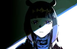 Rule 34 | 1girl, alternate costume, black hair, blue eyes, blunt bangs, chinese commentary, highres, hololive, hololive english, looking at viewer, mole, mole under eye, ninomae ina&#039;nis, noedelsgeest, parted lips, shadow, solo, tentacle hair, virtual youtuber