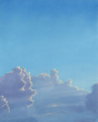 Rule 34 | above clouds, blue sky, cloud, cloudy sky, day, highres, light rays, naoya ohtani, no humans, oil painting (medium), original, painting (medium), photorealistic, realistic, scenery, shadow, sky, sunlight, traditional media
