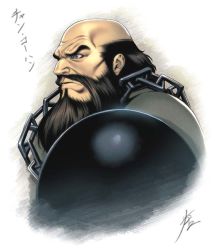 Rule 34 | 1boy, bald, ball and chain (weapon), beard, chang koehan, character name, facial hair, homare (fool&#039;s art), male focus, signature, snk, solo, text focus, the king of fighters