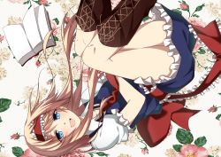 Rule 34 | 1girl, alice margatroid, ascot, blonde hair, blue eyes, book, boots, flower, long hair, open mouth, sash, solo, thighs, touhou, yamasuta