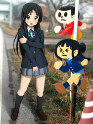 Rule 34 | akiyama mio, black eyes, black hair, k-on!, long hair, photo background, ryunnu, school uniform