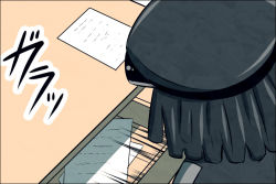 Rule 34 | 10s, 1boy, abyssal admiral (kancolle), admiral (kancolle), admiral suwabe, black hair, comic, desk, drawer, hat, k-suwabe, kantai collection, male focus, paper, peaked cap, solo