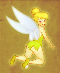 Rule 34 | 1girl, blonde hair, dress, eddie holly, fairy, fairy wings, green dress, solo, tagme, tinker bell (disney), wings
