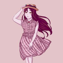 Rule 34 | 1girl, adjusting clothes, adjusting headwear, artist name, artist request, bare shoulders, blush, bra, breasts, brown hat, checkered clothes, checkered shirt, checkered skirt, collared shirt, female focus, hair between eyes, hat, highres, long hair, looking at viewer, love live!, love live! sunshine!!, medium breasts, nesu (gothicruin), parted lips, pink bra, pink shirt, pink skirt, red hair, sakurauchi riko, shirt, skirt, smile, solo, underwear