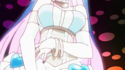 Rule 34 | angel, big breasts, blue hair, blue heart, blue hearts, breasts, dress, goth fashion, heart, large breasts, multicolored hair, panty &amp; stocking with garterbelt, ribbon, stocking (psg), stocking anarchy
