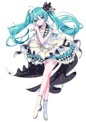 Rule 34 | 1girl, absurdres, aqua hair, blue eyes, blush, boots, bow, breasts, checkered bow, checkered clothes, checkered vest, commentary request, dress, earrings, frilled dress, frilled vest, frills, full body, grin, hair between eyes, hair bow, hair ornament, hands up, hatsune miku, high heel boots, high heels, highres, jewelry, kisumi rei, layered dress, long hair, looking at viewer, more more jump! miku, original, own hands clasped, own hands together, paperclip, parted lips, project sekai, raised eyebrows, ribbon, shirt, sidelocks, silver trim, simple background, skirt, small breasts, smile, solo, sparkle earrings, sparkle hair ornament, splatter print, star cutout, teeth, thigh strap, twintails, upper body, very long hair, vest, vocaloid, white background, white dress, white footwear