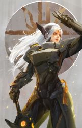 Rule 34 | 1girl, armor, bodysuit, highres, leona (league of legends), linger ftc, solo, tagme