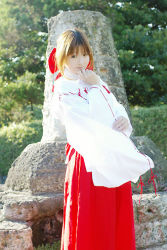 Rule 34 | character request, cosplay, japanese clothes, lowres, miko, mizuhara arisa, photo (medium), source request