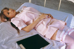 Rule 34 | bed, cosplay, garter belt, nakagawa shoko, nurse, photo (medium), stethoscope, thighhighs