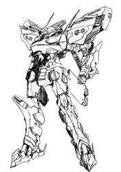 Rule 34 | akinaie, armored core, armored core: for answer, from software, full body, monochrome, no humans, solo, white background, white glint