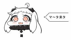 Rule 34 | 10s, 1girl, :3, abyssal ship, ahoge, chibi, colored skin, horns, kantai collection, long hair, looking at viewer, northern ocean princess, open mouth, red eyes, simple background, solo, tanaka kusao, white background, white hair, white skin