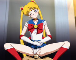Rule 34 | 1boy, 1girl, bishoujo senshi sailor moon, blonde hair, blue eyes, blush, boots, censored, choker, circle anco, clothed female nude male, clothes lift, clothing aside, cum, cum in pussy, girl on top, hetero, highres, jewelry, nude, one eye closed, panties, panties aside, pointless censoring, sailor moon, sex, skirt, skirt lift, smile, solo focus, spread legs, squatting, tiara, tsukino usagi, twintails, underwear, vaginal, wink
