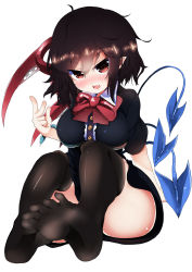Rule 34 | &gt;:d, 1girl, :d, ahoge, asymmetrical hair, asymmetrical wings, black dress, blush, bow, bowtie, breasts, curvy, dress, fangs, feet, heart, heart-shaped pupils, highres, houjuu nue, impossible clothes, large breasts, looking at viewer, messy hair, naughty face, open mouth, pointy ears, short dress, short hair, smile, snake, soles, solo, symbol-shaped pupils, takimoto yukari, thick thighs, thighhighs, thighs, toes, touhou, tsurime, v-shaped eyebrows, wide hips, wings