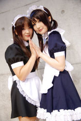 Rule 34 | apron, cosplay, highres, hirazuka yuki, maid, maid apron, photo (medium), tairano mai, thighhighs, twintails