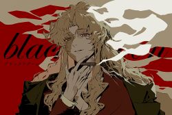 balalaika_(black_lagoon) black_lagoon blonde_hair cigar cigarette formal highres holding holding_cigar long_hair looking_at_viewer parted_bangs ponytail scar scar_on_face sidelocks smoke_trail tuzaixia