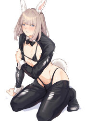 Rule 34 | 1boy, animal ears, arm grab, ass, bikini, black bikini, black bow, black bowtie, blonde hair, blue eyes, blush, bow, bowtie, bulge, commentary request, fate/grand order, fate (series), grabbing own arm, highleg, highleg bikini, highleg panties, highleg thong, highres, latex, leotard, looking at viewer, male focus, male playboy bunny, medium hair, meme attire, oberon (fate), panties, parted lips, playboy bunny, rabbit boy, rabbit ears, rabbit tail, reverse bunnysuit, reverse outfit, sausu hitori, solo, sweat, swimsuit, tagme, teeth, thong, trap, underwear, white bunny ears