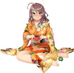 Rule 34 | 1girl, akasaka yuzu, chougei (kancolle), damaged, drunk, full body, japanese clothes, kantai collection, kimono, new year, official art, solo, squeans, torn clothes, torn kimono, transparent background