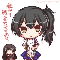 Rule 34 | 2girls, :d, :o, akagi (kancolle), animal, black hair, blue skirt, blush, blush stickers, brown eyes, brown gloves, brown hair, cat, dated, drooling, gloves, hair between eyes, holding, holding animal, japanese clothes, kaga (kancolle), kantai collection, kimono, komakoma (magicaltale), long hair, looking at viewer, multiple girls, muneate, open mouth, parted lips, pleated skirt, red skirt, saliva, short kimono, short sleeves, side ponytail, simple background, single glove, skirt, smile, translation request, twitter username, very long hair, white background, white kimono, | |, || ||