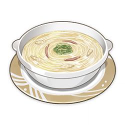 Rule 34 | artist request, bowl, commentary, english commentary, food, food focus, game cg, garnish, genshin impact, lowres, muted color, no humans, noodles, official art, plate, simple background, still life, third-party source, transparent background