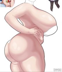 Rule 34 | 1girl, ass, breasts, from side, highres, huge ass, huge breasts, nude, plump, skindentation, thick thighs, thighs, tommoku, unfinished, wide hips