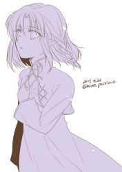 Rule 34 | 1girl, medea (fate), fate/stay night, fate (series), monochrome, nina (pastime), pointy ears, short hair, solo, aged down