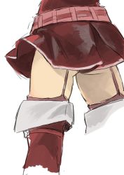 Rule 34 | 1girl, ass, ass focus, boots, close-up, cordelia (fire emblem), fire emblem, fire emblem awakening, from behind, garter straps, highres, leaning forward, nintendo, panties, red panties, red thighhighs, sekaihebi, solo, thighhighs, underwear, white background