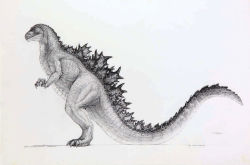 Rule 34 | artist request, concept art, cut content, dinosaur, giant, giant monster, godzilla, godzilla (series), godzilla (unmade 1994 u.s. film), kaijuu, monster, no humans, official art, sketch, spikes, tail, toho, tristar pictures