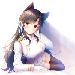 Rule 34 | 1girl, aiguillette, arm support, arm up, atago (azur lane), azur lane, badge, bed sheet, blush, breasts, brown hair, brown thighhighs, buttons, closed mouth, double-breasted, dress, foreshortening, full body, garter straps, gloves, hair ribbon, hand on own cheek, hand on own face, head tilt, large breasts, long hair, long sleeves, looking at viewer, lying, military, military uniform, mizukoshi mayu, mole, mole under eye, multicolored eyes, on side, red eyes, ribbon, short dress, smile, solo, sparkle, straight hair, swept bangs, tareme, thighhighs, uniform, very long hair, white dress, white gloves, white ribbon, yellow eyes, zettai ryouiki