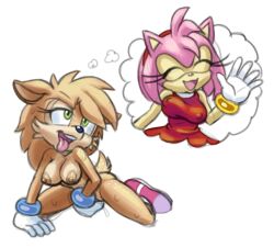 Rule 34 | 2girls, ^ ^, all fours, amy rose, animal ears, animal nose, bare shoulders, between legs, body freckles, body fur, bouncing breasts, breasts, brown fur, brown hair, closed eyes, covered erect nipples, deer ears, deer girl, deer tail, dress, ears down, female focus, female masturbation, freckles, full body, furry, furry female, gloves, green eyes, hairband, half-closed eyes, hand between legs, hand up, happy, imagining, long hair, masturbation, medium breasts, multiple girls, nipples, nude, open mouth, original, pink footwear, pink hair, pussy juice, red dress, red hairband, rockthebull, shoes, short hair, sidelocks, simple background, sketch, sleeveless, sleeveless dress, smile, snout, sonic (series), spread legs, standing, sweat, tail, teeth, thighs, thought bubble, tongue, tongue out, two-tone fur, upper body, waving, white background, white gloves