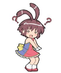 Rule 34 | 0 0, 1girl, ?, animated, animated gif, blush, blush stickers, crossover, dancing, full body, lowres, magikano, open mouth, parody, renkin san-kyuu magical pokaan, simple background, solo, white background, yuuma (renkin san-kyuu magical pokaan)